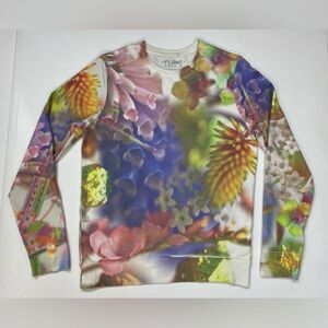 Flume Abstract All Over Print Lightweight Sweatshirt Women Small Multicolor AOP